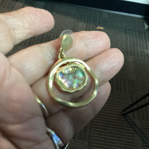 Drop dangle earrings untested sterling ??? ABALONE CENTERS. FUNKY DESIGN 💕 - Picture 4 of 7